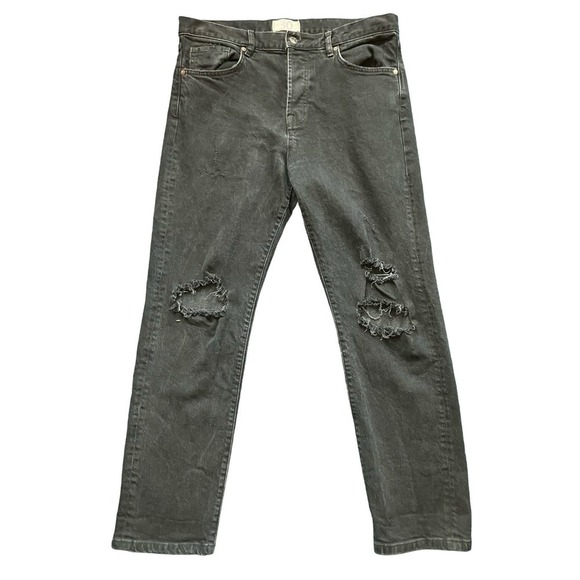 Free People x We The Free High Rise Bren Boyfriend Jean Black Magic Size 30 - Picture 1 of 6